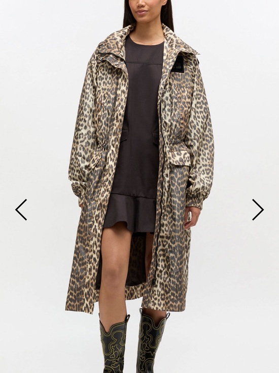 Ganni Jackets & Blazers - GANNI Leopard Print Nylon Parka Coat Maxi Hooded. Sz S/M - NEW!